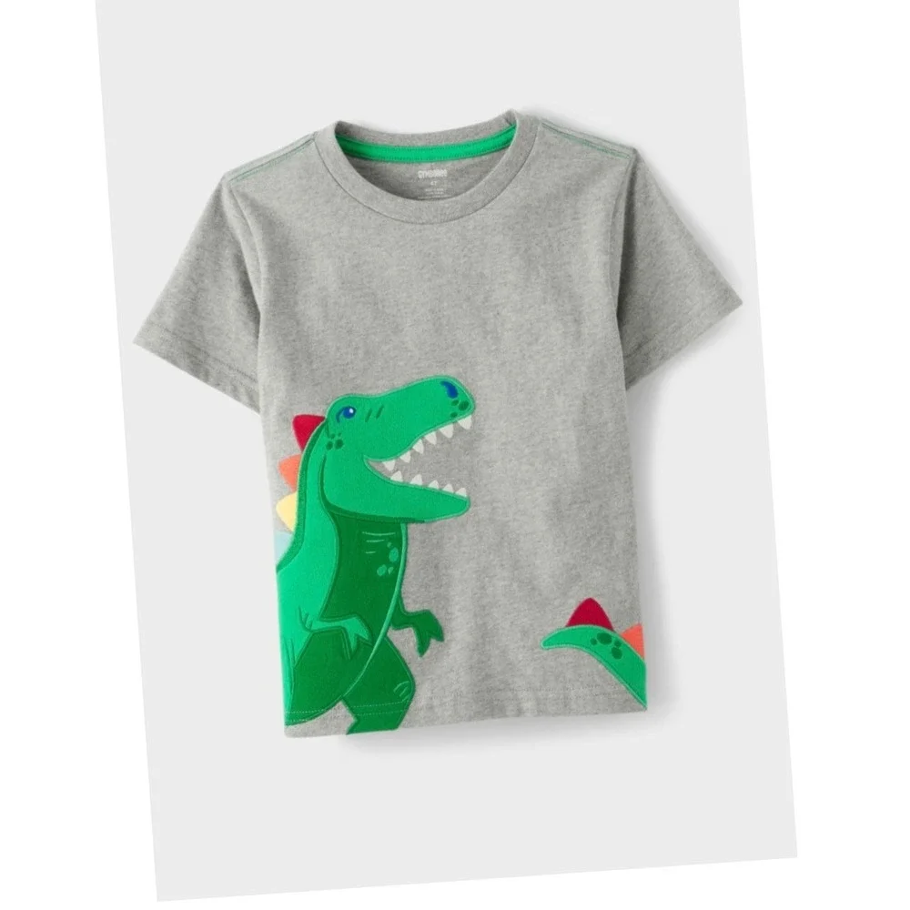 Gymboree Toddler Boys 2T Graphic Tee Bundle Dinosaur Shark Cotton Shirts 2pk
